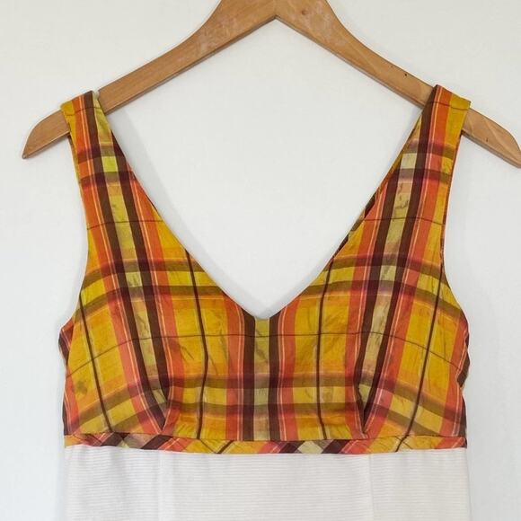 Trina Turk Vintage Orange Plaid & White Dress - Picture 2 of 10